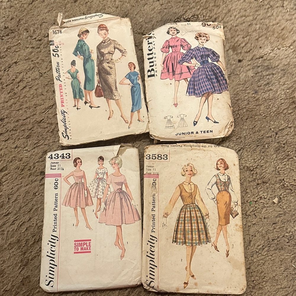 Vintage 1900’s women sewing patterns size 11